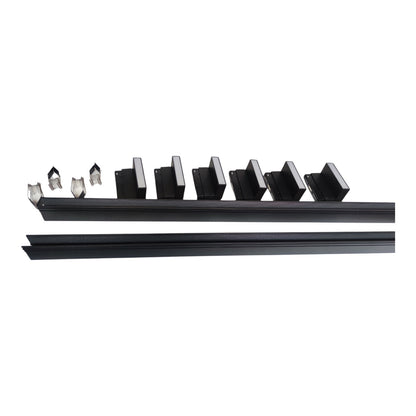 Black metal blade with multiple spikes on a white background