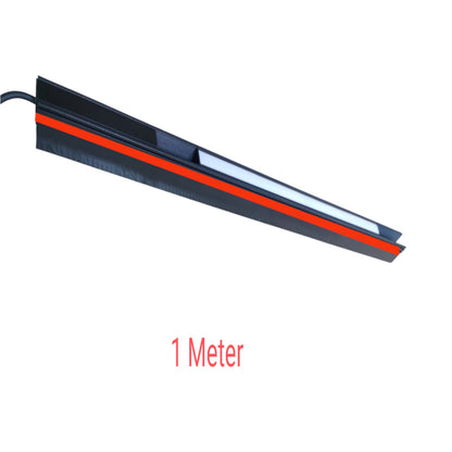 A long black linear LED light strip with a red accent stripe and a white diffuser, shown diagonally on a white background with red text reading '1 Meter' below.