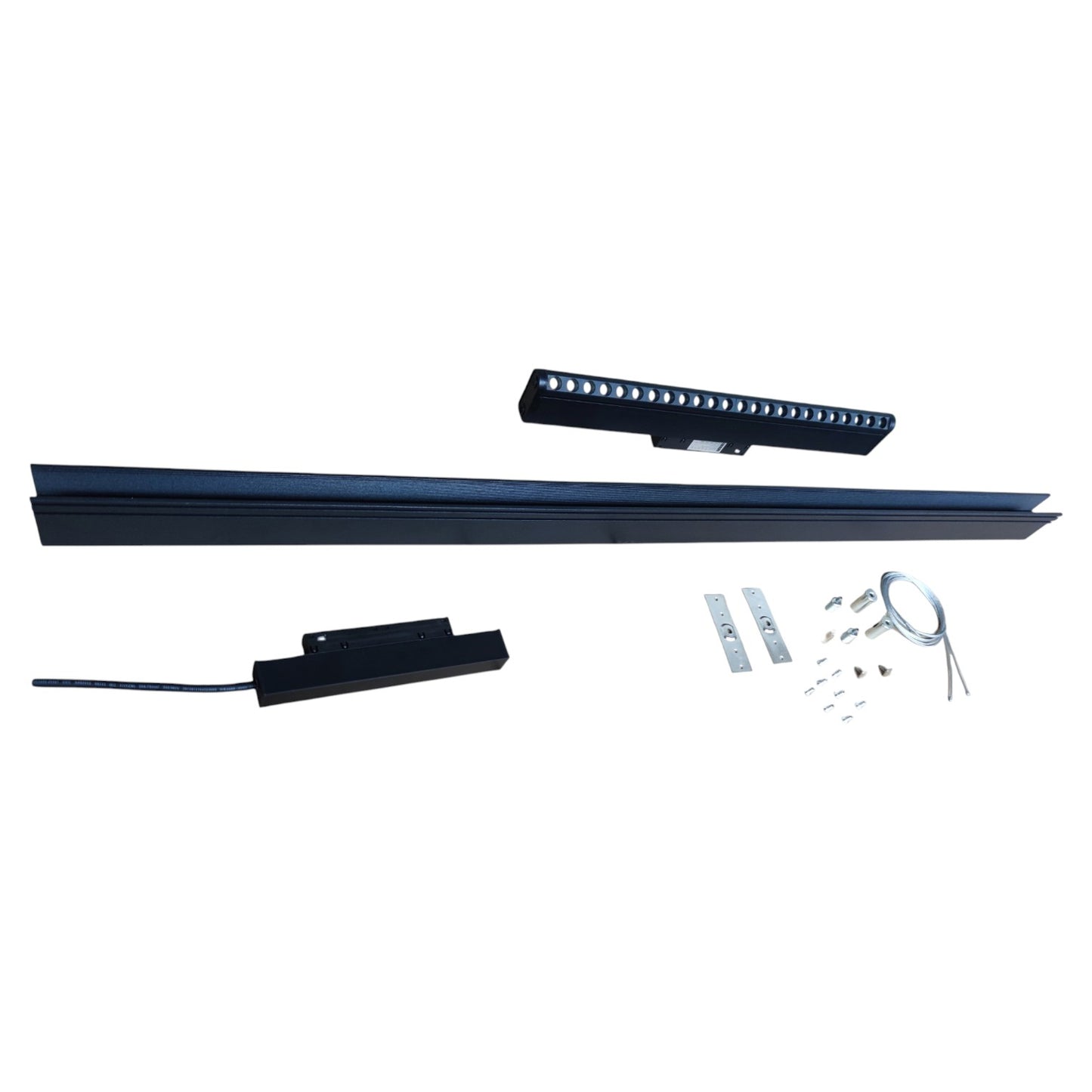 Set of car lights and accessories on a white background