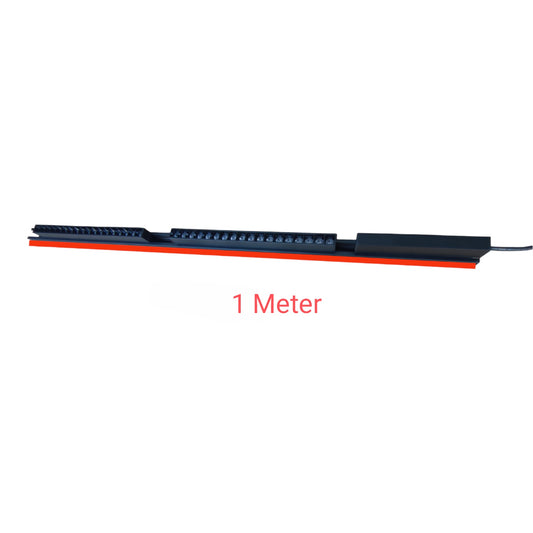 A long black linear light strip with multiple integrated LEDs, shown horizontally on a white background with red measurement text reading '1 Meter' underneath.