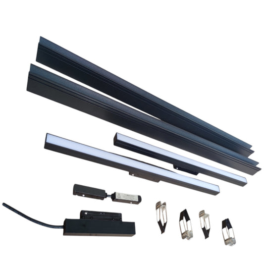 ILLUMIQ TERRA Magnetic Track Light 2 Meters 26mm with 2pcs 24W LED Foldable Grille Track Light 220V Warm White 3000K