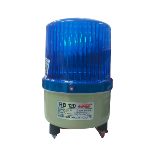Denko Revolving Light, Warning Light (Rotary Beacon) 12V DC Blue