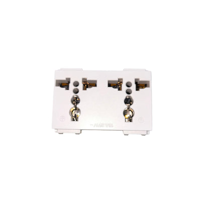 Omni Duplex Universal Outlet with Ground 16A 250V Designer Series Ivory DWU-402I