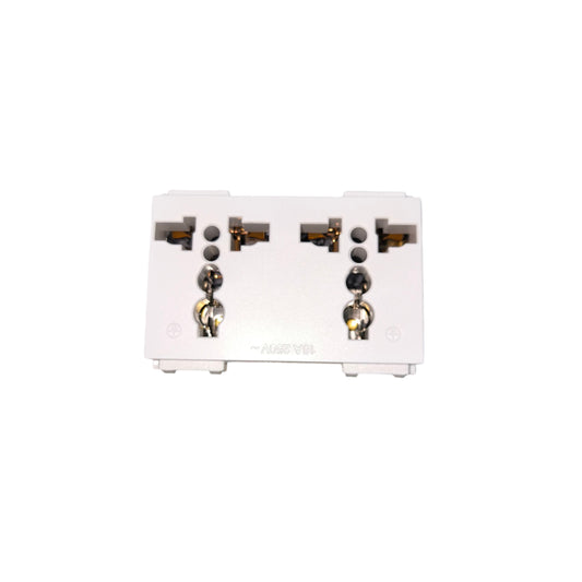 Omni Duplex Universal Outlet with Ground 16A 250V Designer Series Ivory DWU-402I