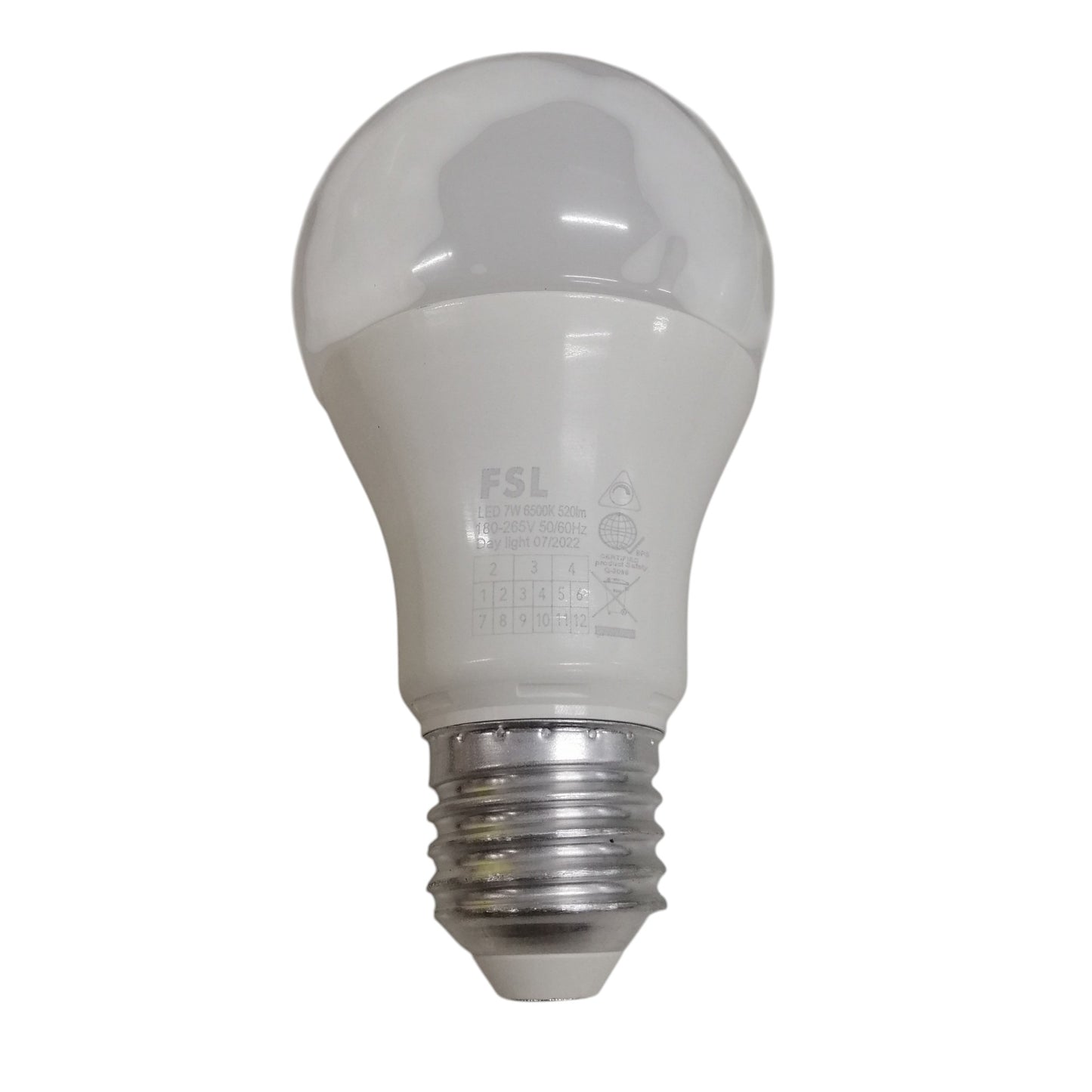 FSL Dimmable LED Bulb 7W E27 180-265V Daylight Lm520 BA60D-7DL 6500K