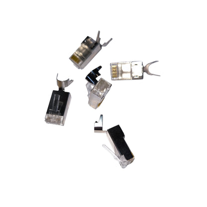 AMP CAT 7 RJ45 Connector Shielded Metal Pass Through ( 100PCS) Per Order