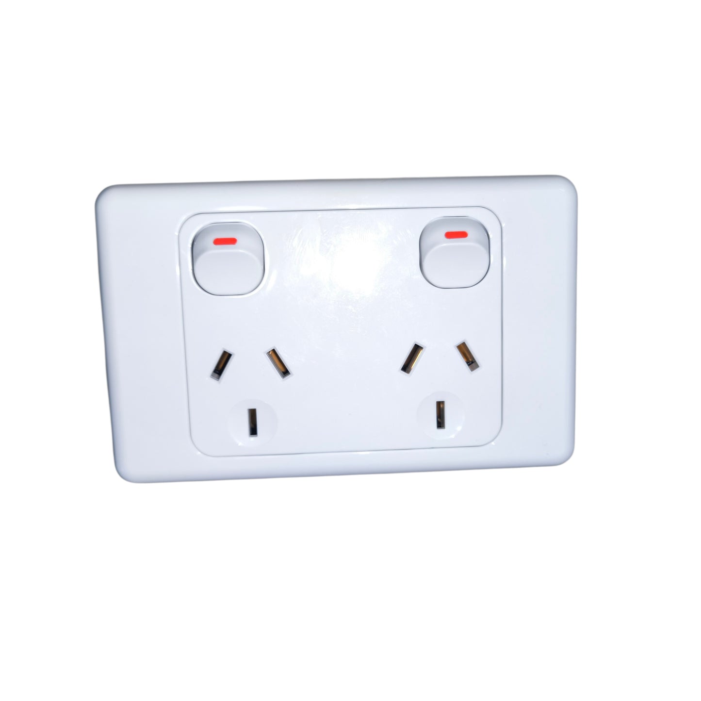 2 Gang Type I Outlet with Switch 10A 220V with Face Plate