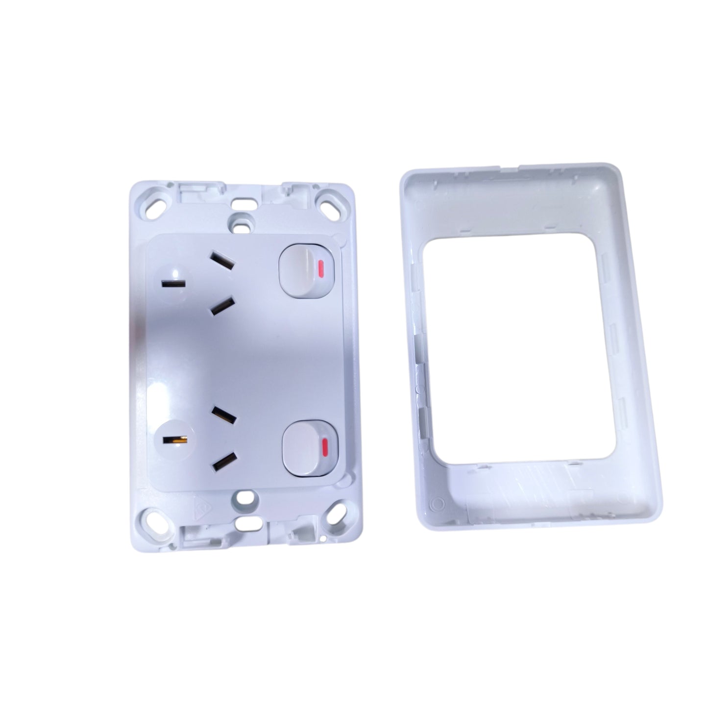 2 Gang Type I Outlet with Switch 10A 220V with Face Plate