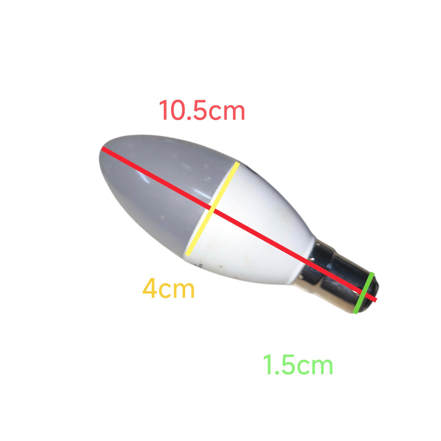 Glolux 5.5W LED Candle Bulb B15 Socket Warm White 3000K 470 Lumens Non- Dimmable