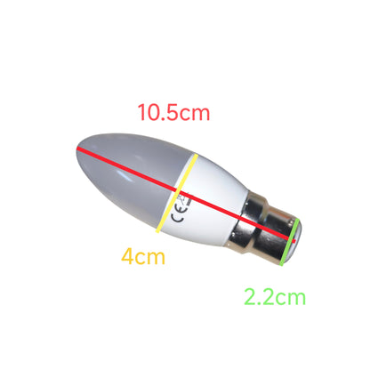 Glolux 6W LED Candle Bulb B22 Socket Warm White 3000K 470 Lumens Non-Dimmable