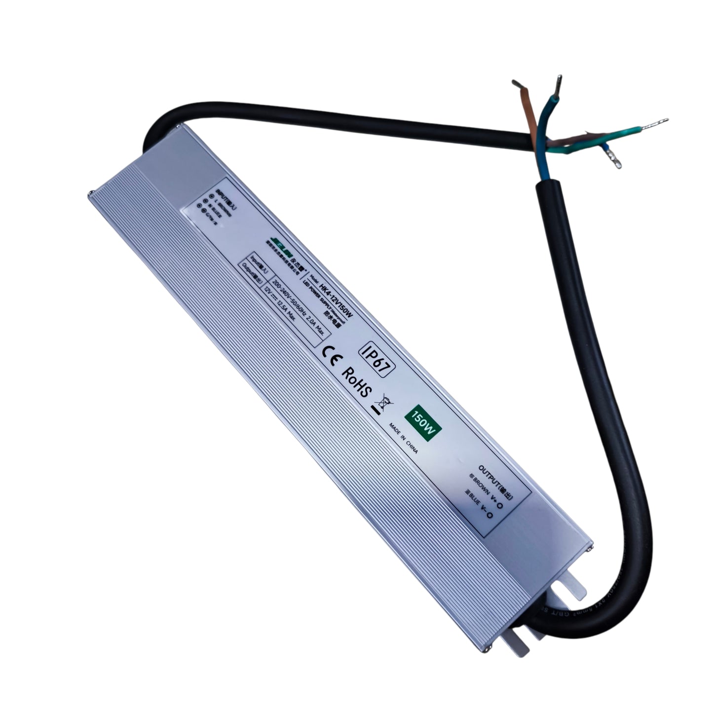 Jeilin Waterproof 12V 12.5A / 12V 150W Power Supply IP67 220V 60HZ HK4-12V150W