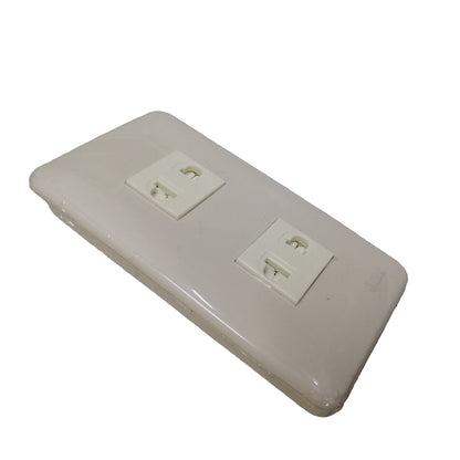 Omni Classis Series 2 Gang Universa Outlet with Shutter 16A 250V with Plate Cover WEP-102+(WEU-202x2) II