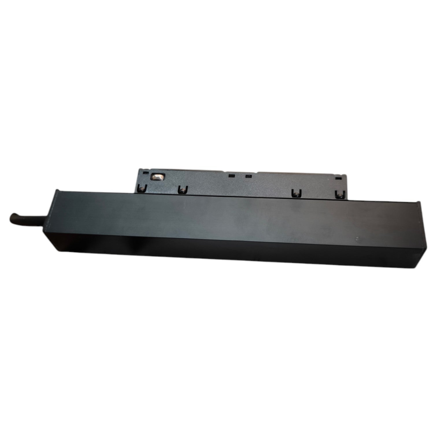 Black metal bracket on a white background