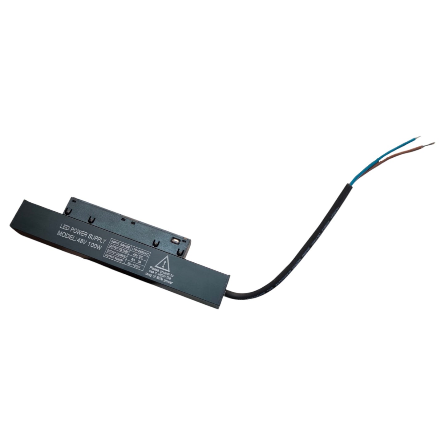 LED power supply unit with wires on a white background