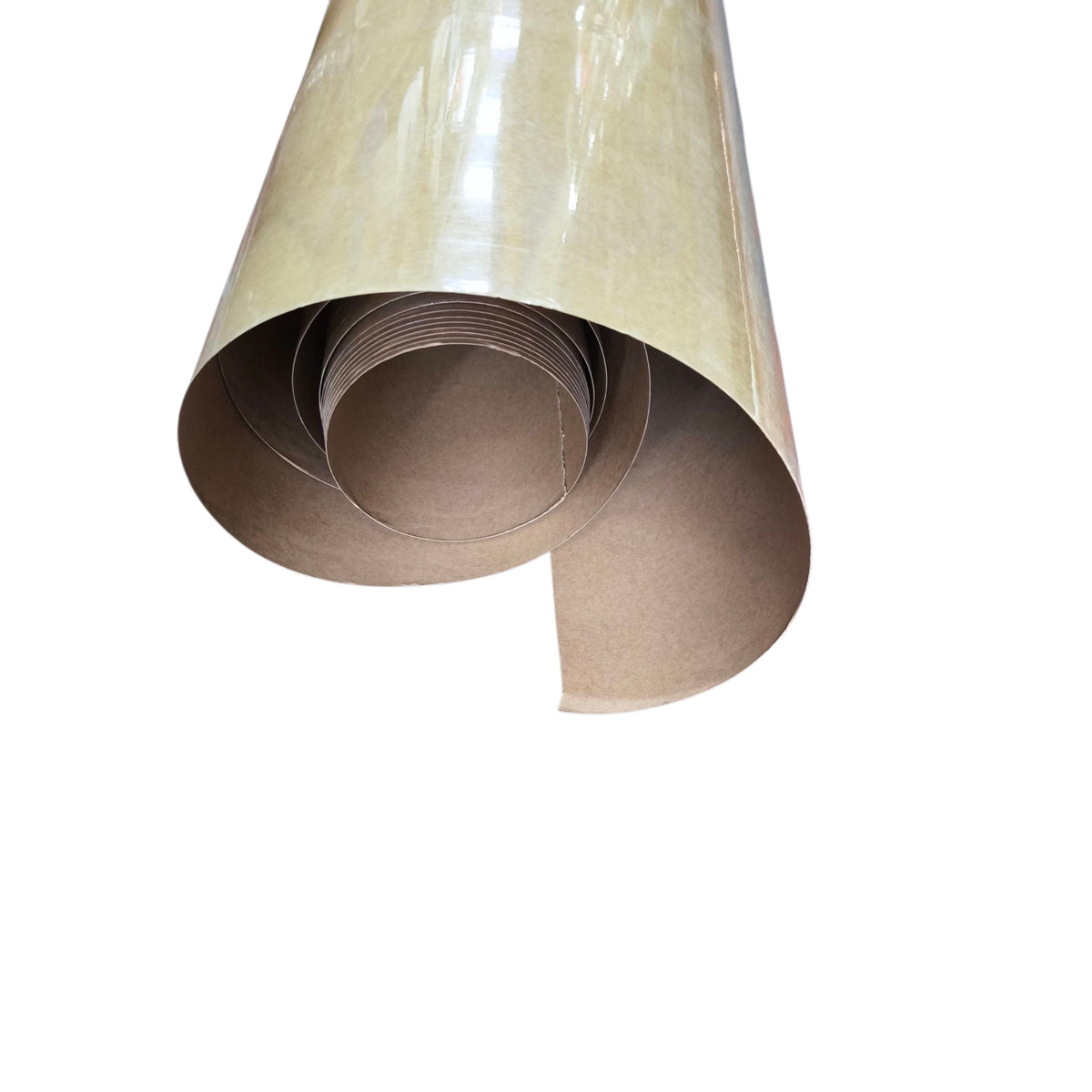 Roll of brown paper on a white background