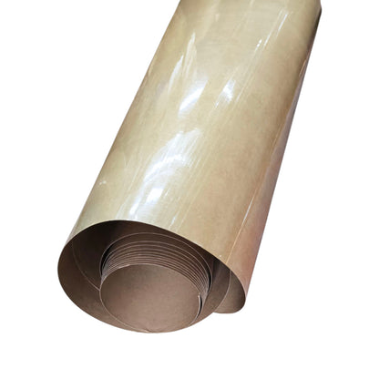 Roll of beige vinyl wrap on a white background