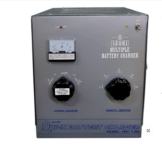 Izuki multiple battery charger on a white background