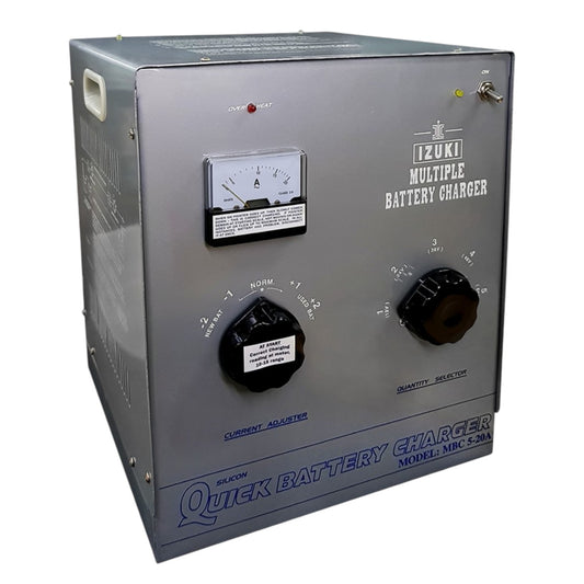 Izuki multiple battery charger on a white background