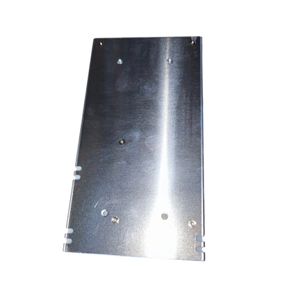 Metallic shield with rivets on a white background