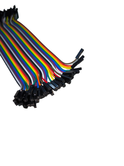 Colorful 26 AWG male to female jumper wires ideal for electrical projects and circuit connections