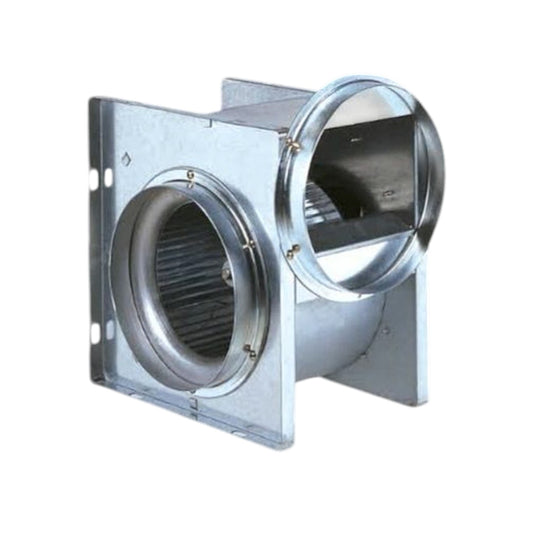 Galvanized steel duct elbow fitting with a square flange and circular duct connection, shown on a plain white background.
