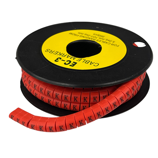 Grippes (K) Cable Marker Red 5.0mm to 7.2mm 350pcs