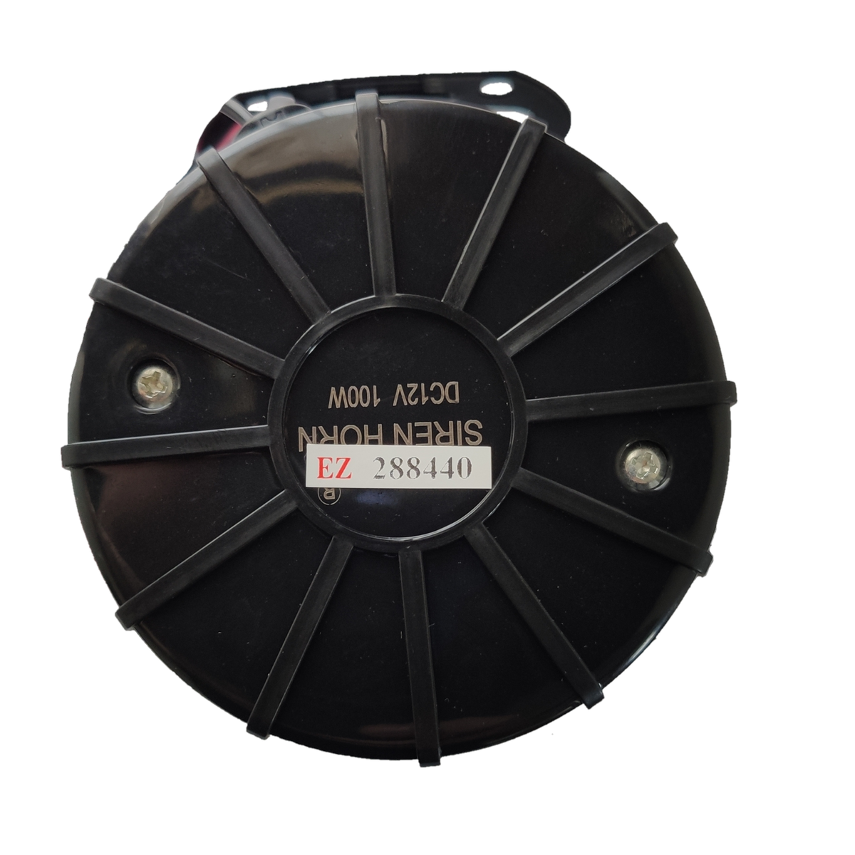 Black Electx Electrical Supply Electronic Horn 12V with durable plastic casing and mounting holes