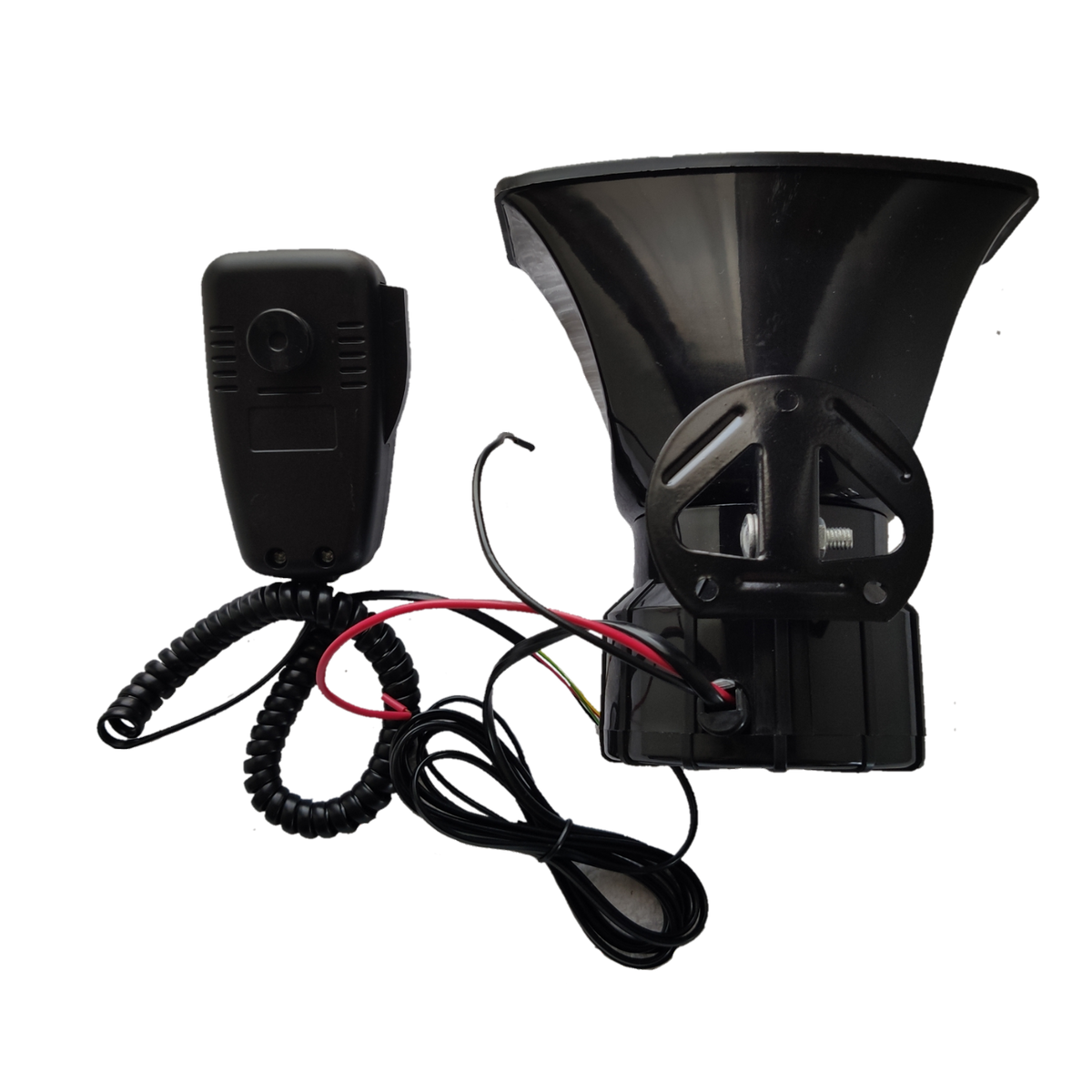 Electx Electrical Supply Electronic Horn 12V with black horn and wired microphone accessory