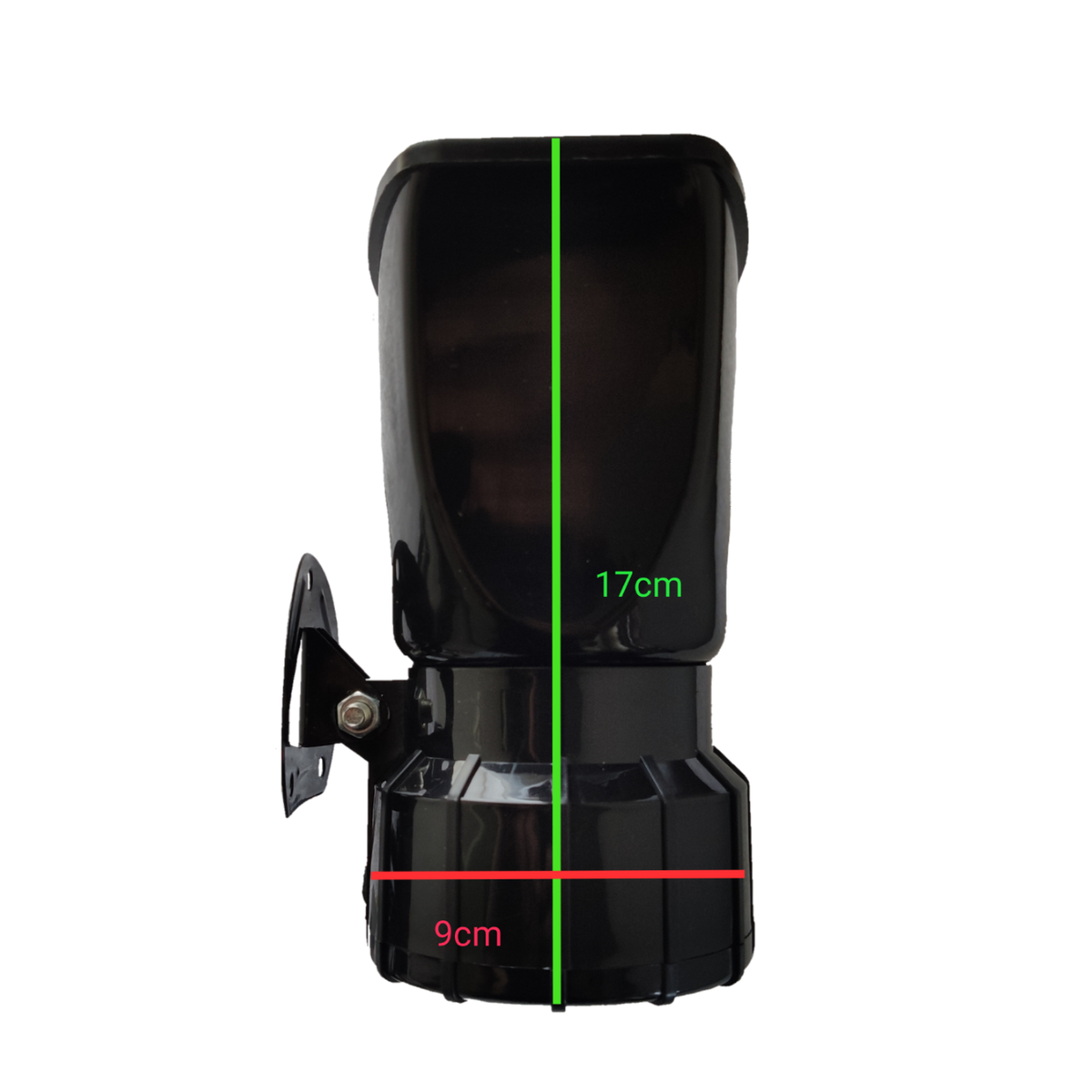 Electx Electrical Supply black Electronic Horn 12V with dimensions 17cm height and 9cm width