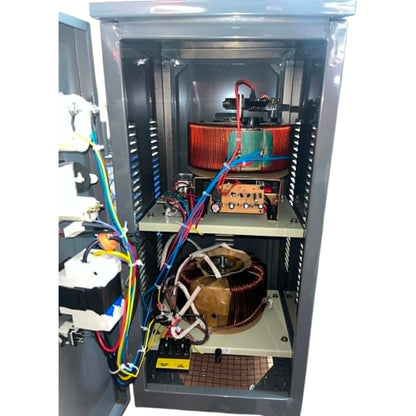 Electrical cabinet with wiring and components inside
