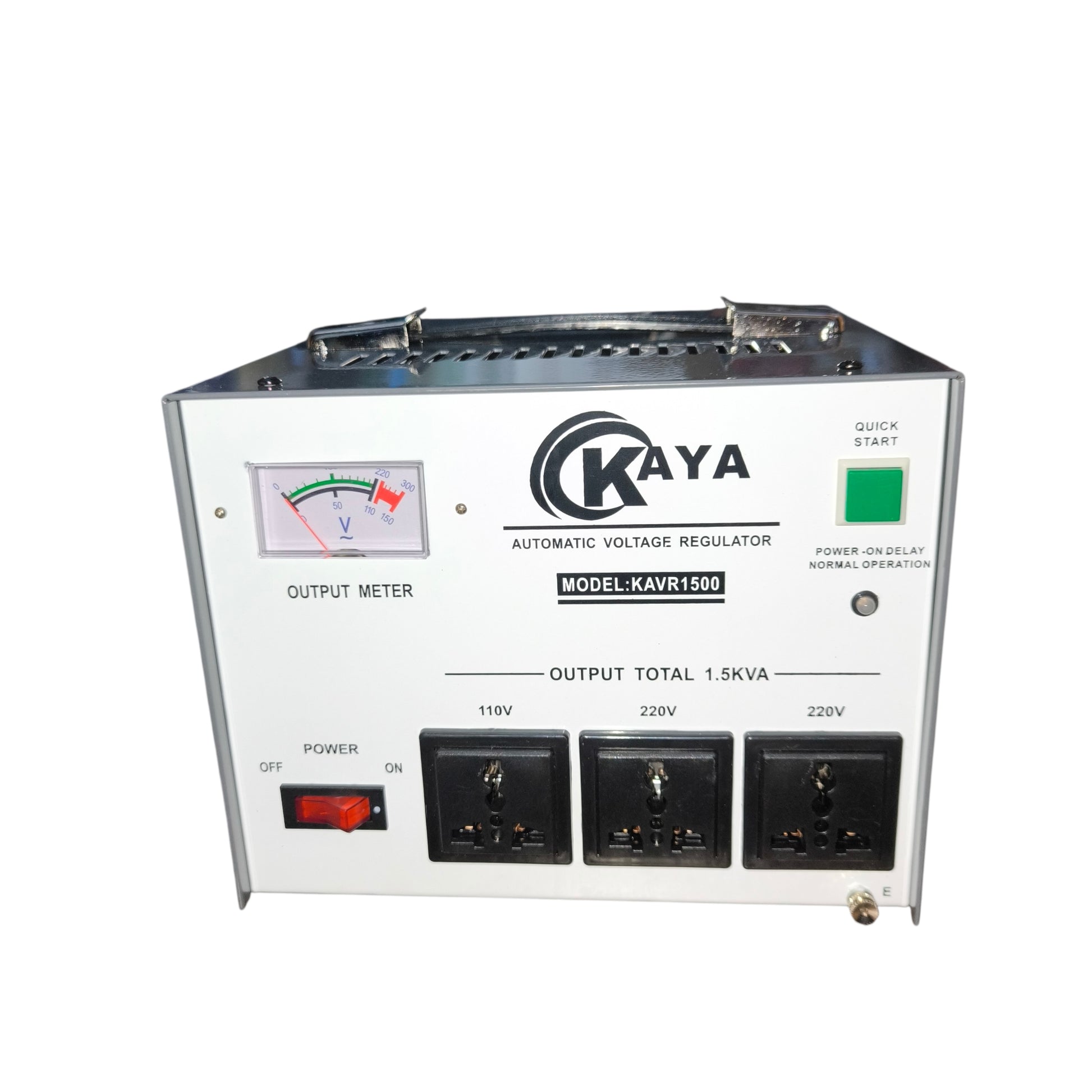 Kaya automatic voltage regulator on a white background