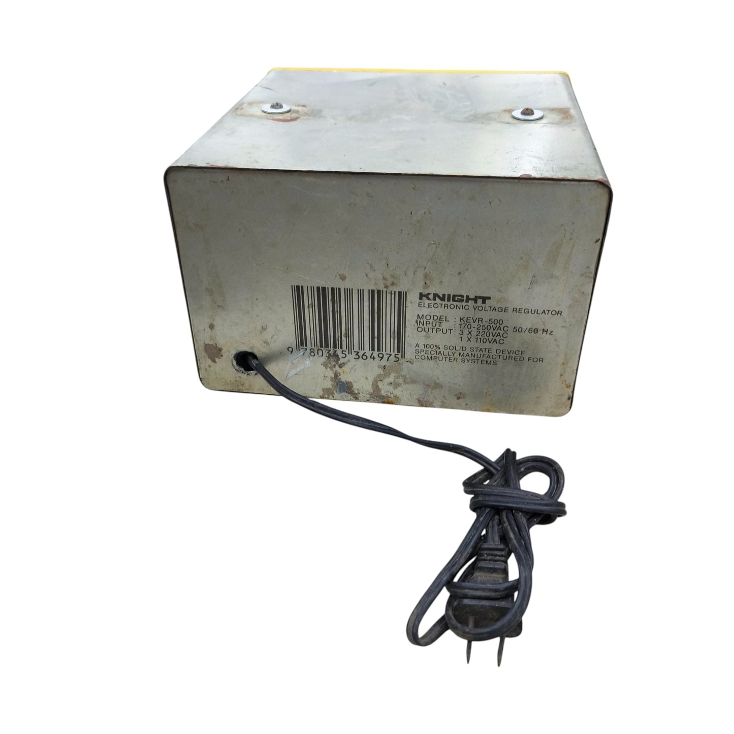 Metal power supply unit with a cord on a white background, branded 'Knight'.
