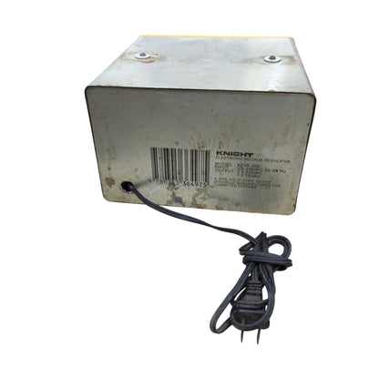Metal power supply unit with a cord on a white background, branded 'Knight'.