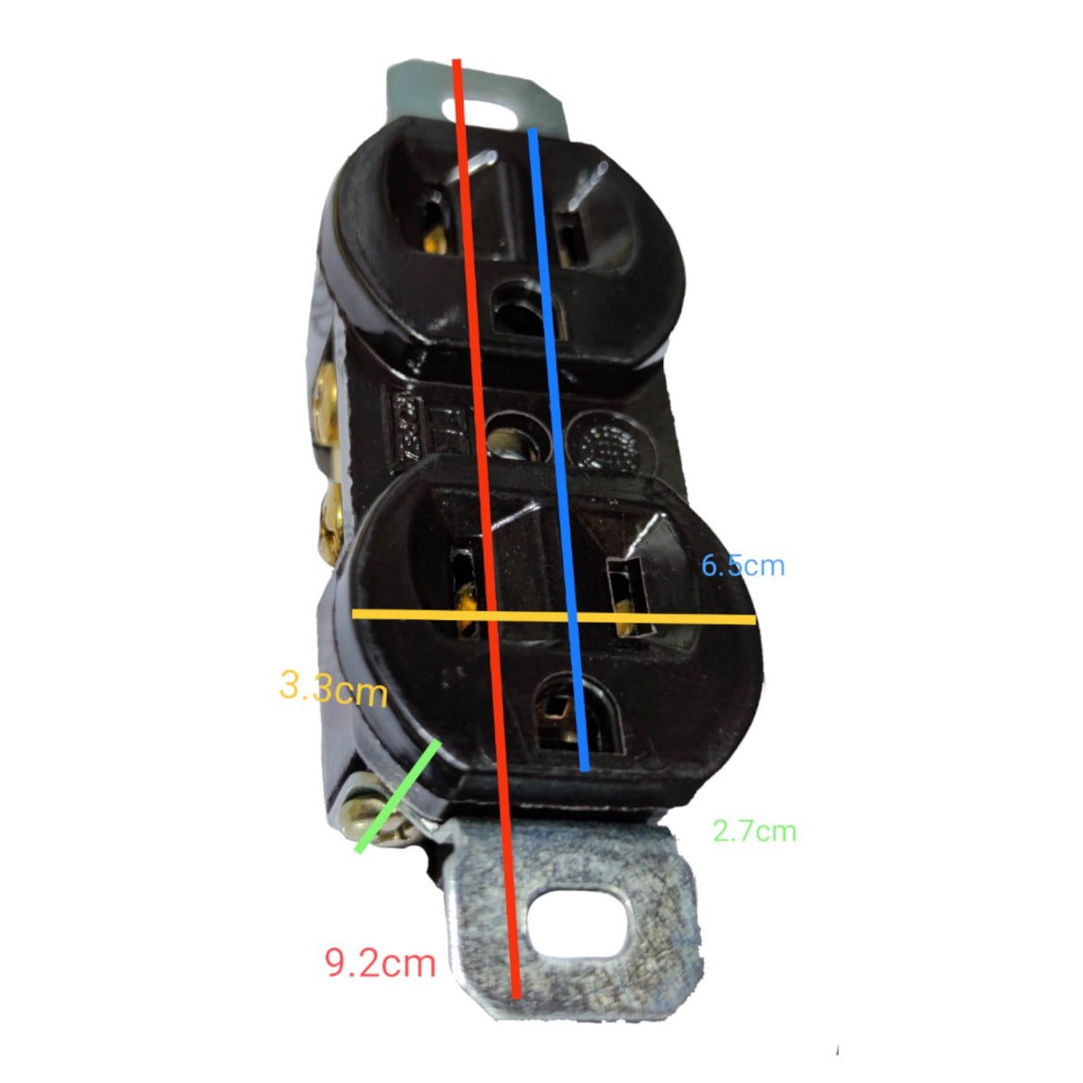Kopez Duplex Flat Pin Outlet with Ground 10A 250V KM2244B I Electx Electrical Supply