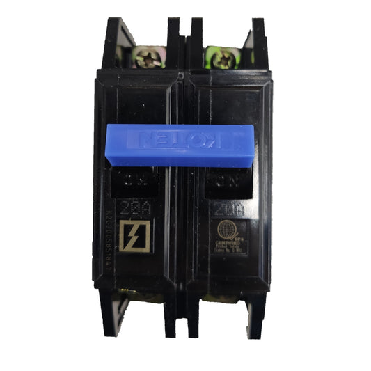 Koten 20A 2 Pole 10KAIC 220V Circuit Breaker Bolt-on Single Phase HPH20A2P for Safety Overload