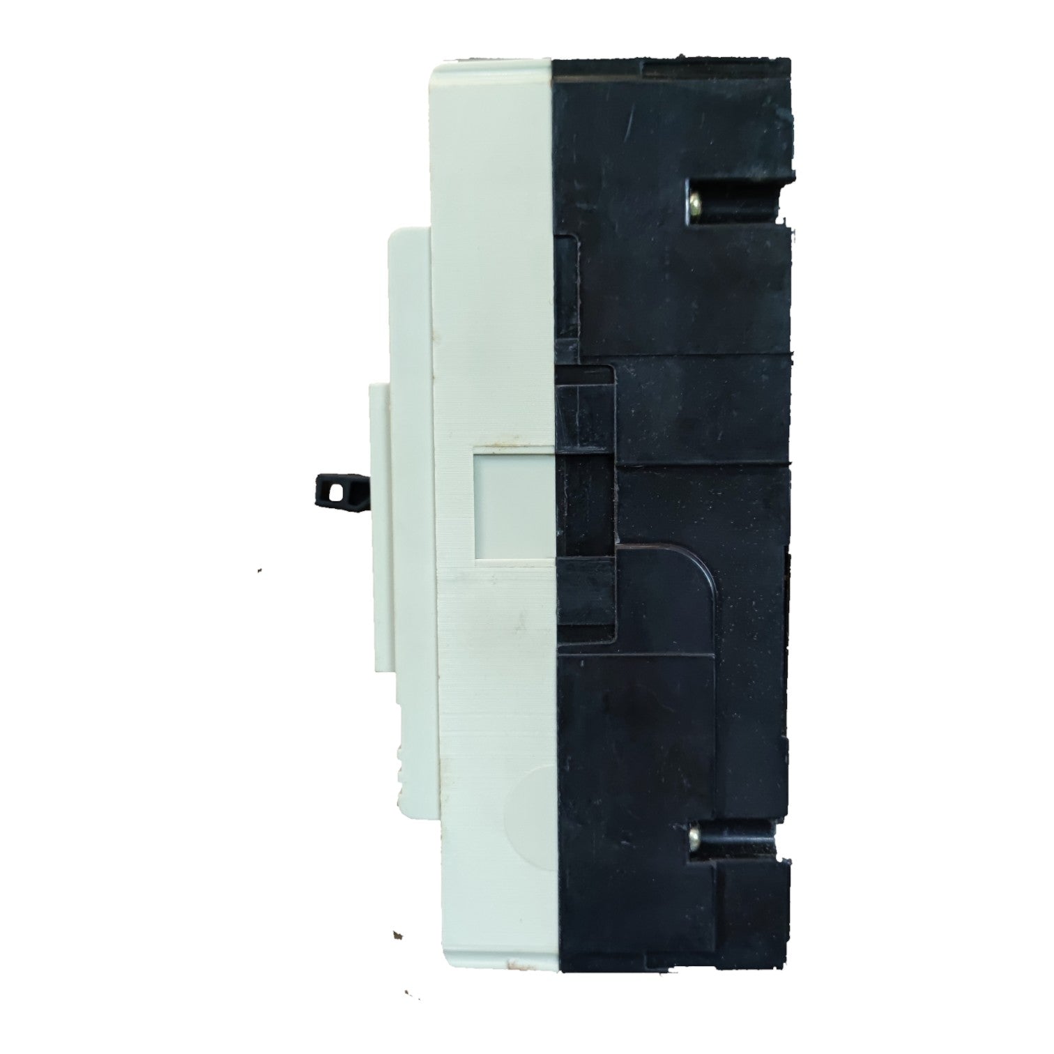 A black and white plastic electrical component or switch module shown from the side against a plain white background.