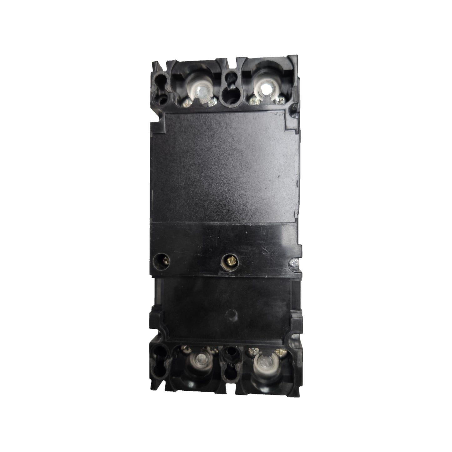 Black mechanical component on a white background