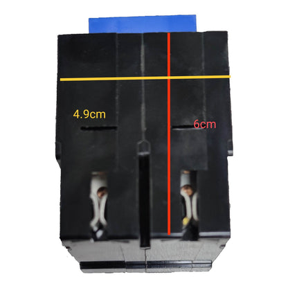 Black rectangular object with measurements on a white background Koten 15A 2Pole 10 KAIC 220V Circuit Breaker Single Phase Plug In HPH-P15A2P for Safety Overload Easy Installation Electx Electrical Supply