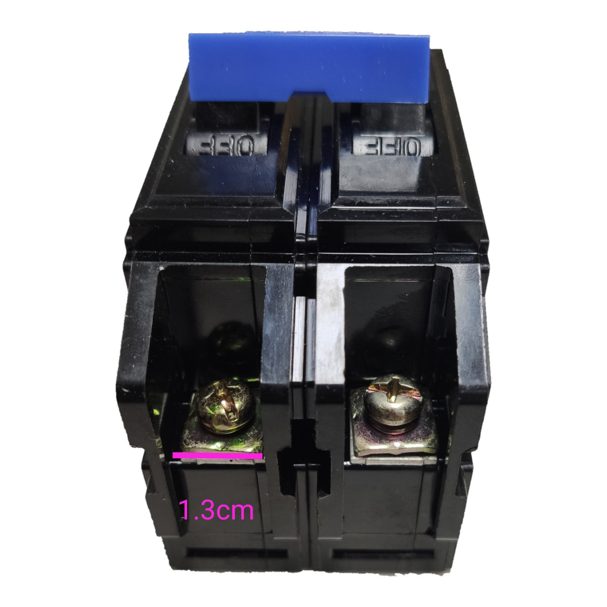 Koten 40A 2 pole circuit breaker with clear terminal connections for electrical installations