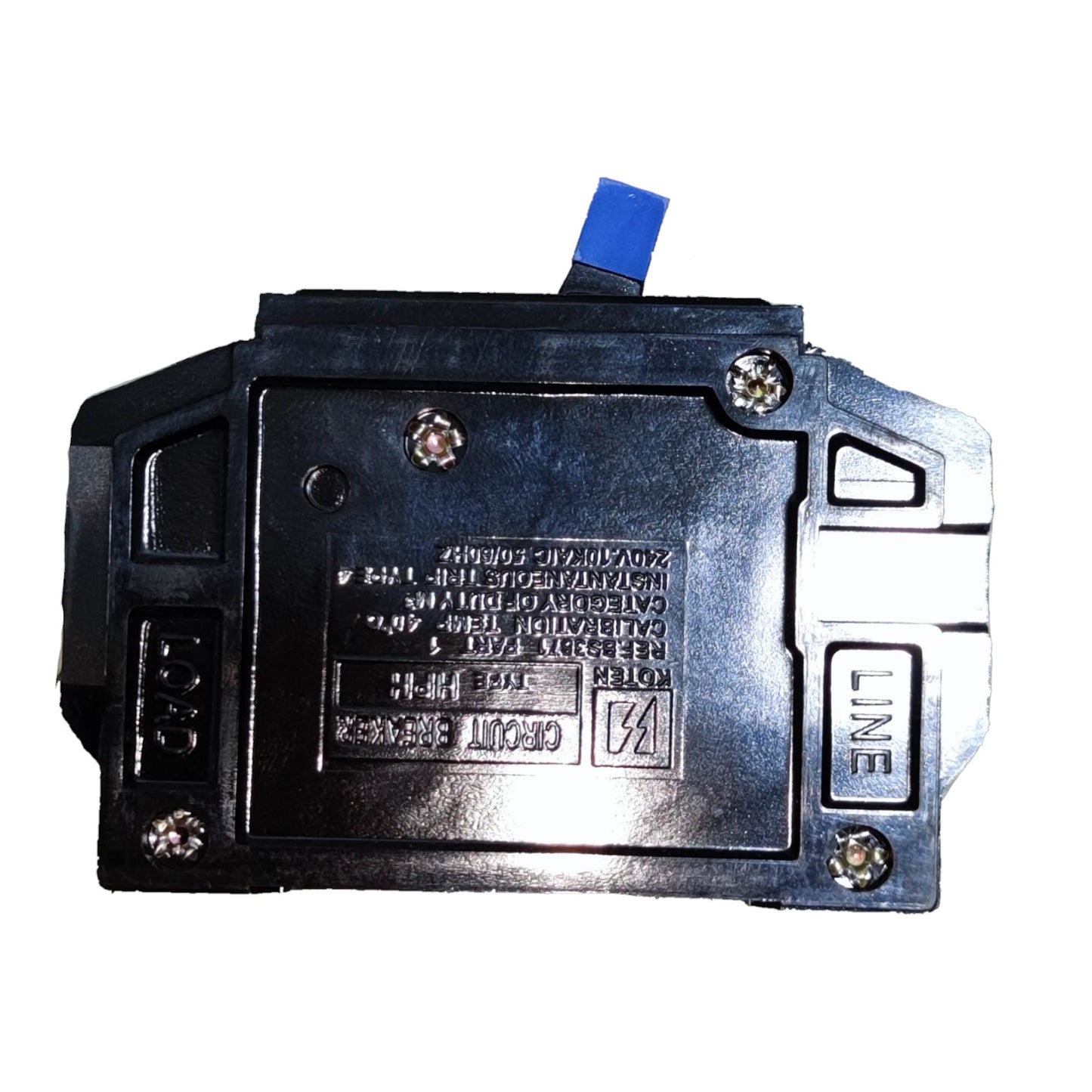 Electrical junction box with labels and screws on a white background Koten 40A 3Pole 10KAIC 220V Circuit Breaker 3 Phase Bolt On HPH3P40A for Safety Overload Electx Electrical Supply