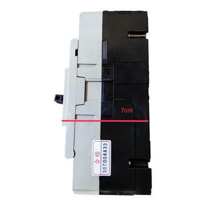 A black and white electrical component or module shown from the side on a white background, with a red measurement line and text indicating 7cm width. A small white label with Chinese characters and a number is visible near the bottom.