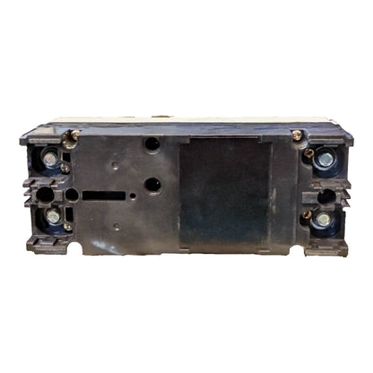 A used black plastic mechanical housing or filter cartridge component, photographed from the side against a plain white background.