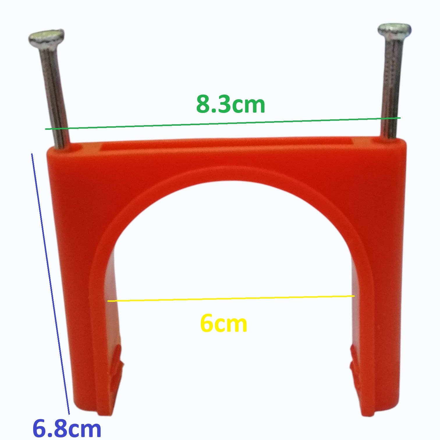 Koten AR-14 Nail Cable Clips, Nail PVC Clamps for 2" Inch PVC Pipes with 2pcs nail 4.0x95mm