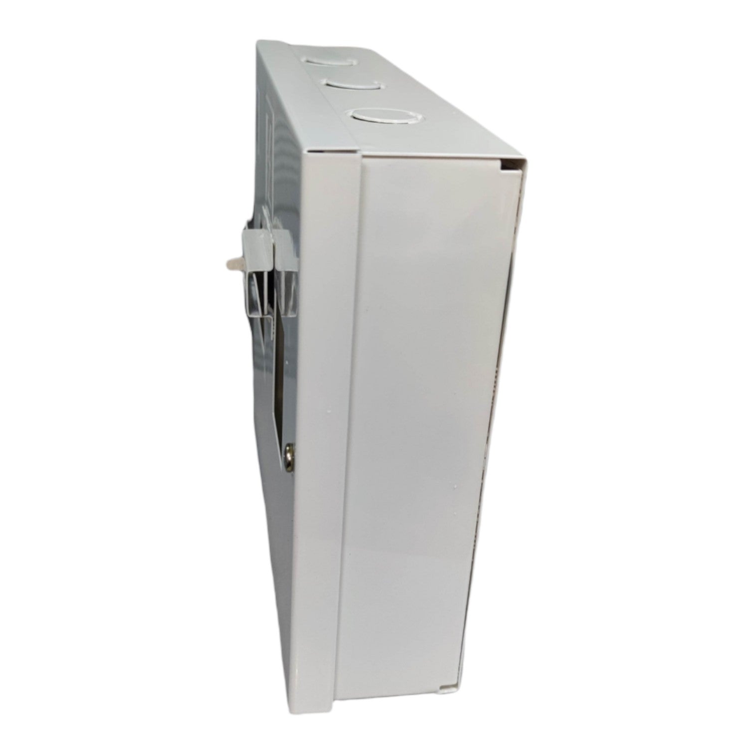 White air conditioning unit on a white background