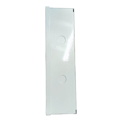 Clear plastic cover with two circular cutouts on a white background