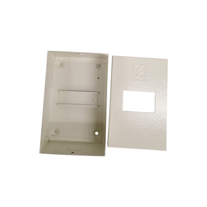 Two beige wall plates on a white background