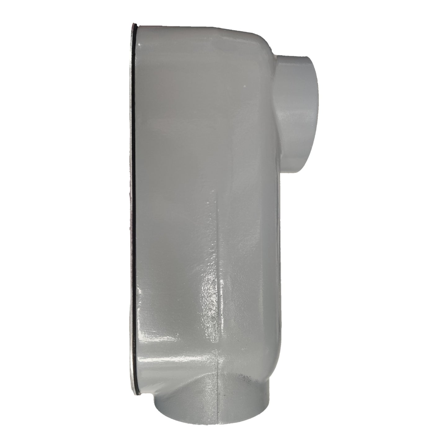 Metallic duct elbow on a white background