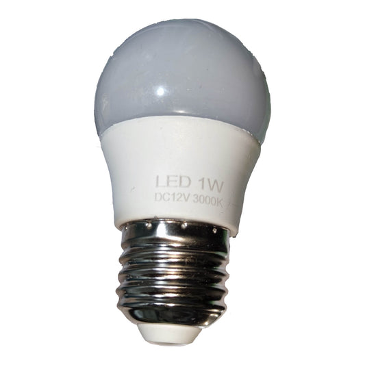 LED Bulb 12V DC 1W E27 Warm White Yellow Color (Needs Battery to light up) Electx Electrical Supply