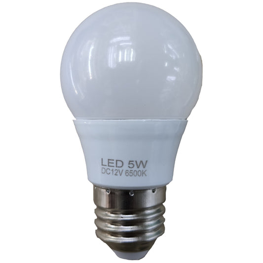 LED light bulb with specifications on a white background
