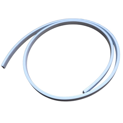 Coiled white tube on a white background